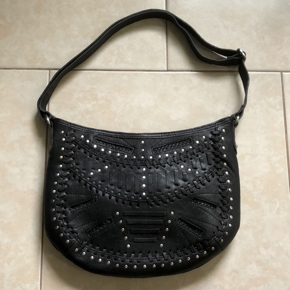 Vince Camuto Biker Saddlebag Hobo Studs Crossbody/Shoulder Bag with Dust Bag